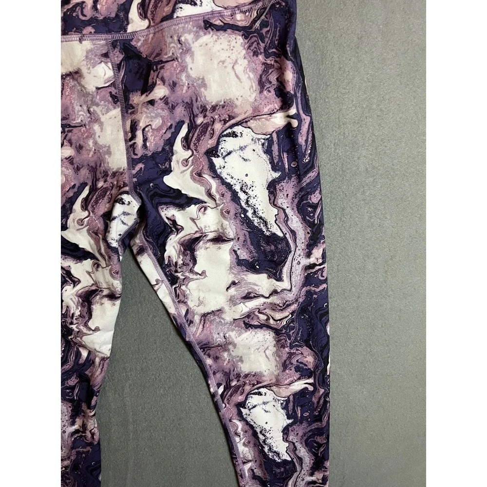 SO‎ Yoga High-Rise Leggings Women's XL Purple Marble Abstract Perfectly Soft